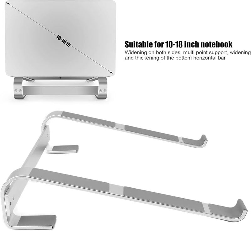 Aluminum Alloy Laptop Stand Ergonomic Riser with Heat Dissipation Silver - Image 4